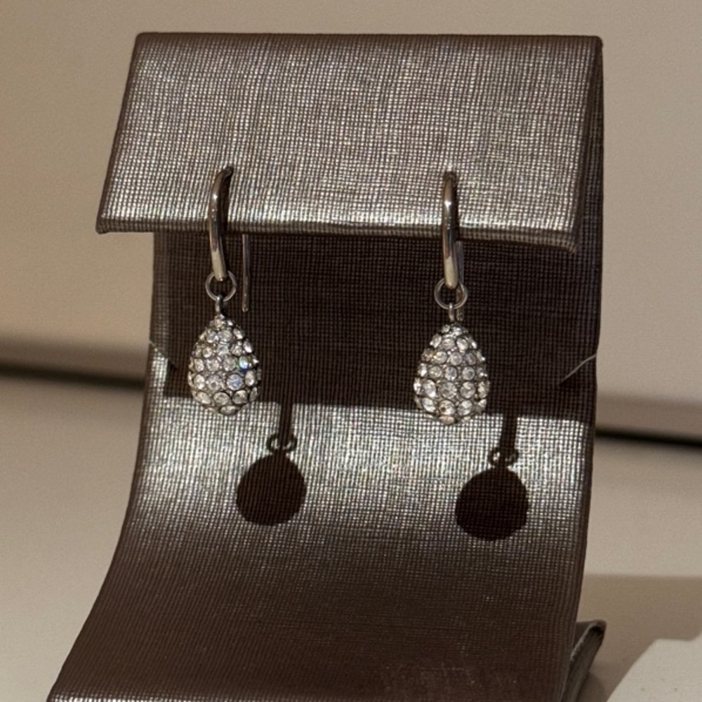 Fossil Crystal Pave Teardrop Earrings